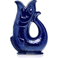 Carafe Glouglou Gluggle en Forme de Poisson, Vase Pichet Bleu Cobalt Foncé, Très Grand Pichet 1,5 Litre, Pièce Décoration [127]
