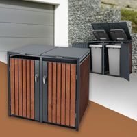 Box pour Poubelle ML-Design 240L - Anthracite Aspect Rouille - Acier/Acier