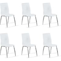 Lot de 6 chaises salle à manger blanches - Londres - DESIGNETSAMAISON