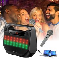 Enceinte Autonome Portable Ibiza Sound FREESOUND40-BK Bluetooth USB SD - Animation Lumineuse - Micro - Soirée Karaoké - Cadeau