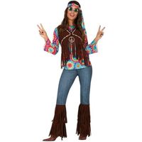 Déguisement hippie avec gilet pour femme
