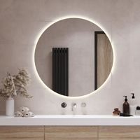 Tulup Miroir avec lumière Ø 70 cm - Blanc chaud - Miroir de salle de bain à LED