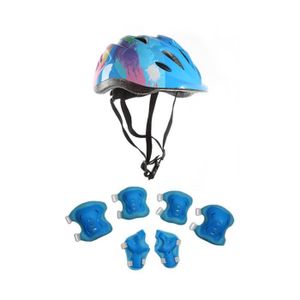 DÉCORATION DE VÉLO Fleur bleue - Casque à roulettes réglable pour enfants, casques de vélo pour garçons et filles, attelle de co