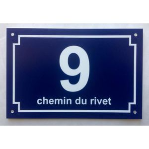 Rectangulaire Maison Numéro /& Nom De Rue Signe 30 cm x 23 cm Avec Chromé Fixations