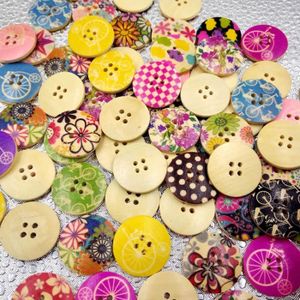 DIY Express Lot de 100 Boutons color/és en Bois 25 mm