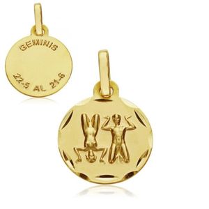 M/édaille pendentif 18k horoscope or Vierge 13mm signe du zodiaque AA7406