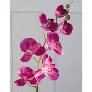 Lot de 3 tiges Deluxe VIOLET/NOIR du Phalaenopsis orchidées FLEURS EN SOIE 48 in Tall environ 121.92 cm