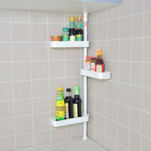 fer et plastique blanc /étag/ère extensible pour placard de salle de bain avec tiges t/élescopiques /Étag/ère extensible pour placard de rangement r/églable /étag/ère de rangement r/églable