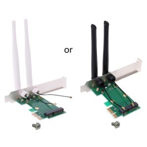 TOOGOO Mini PCI-E Express a PCI-E Adaptateur sans fil aved 3 Antenne WiFi pour PC R 