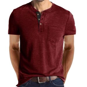 T-SHIRT MAILLOT DE SPORT T-shirt de fitness sport décontracté à manches courtes LUKCOLOR - Rouge bourgogne - Homme