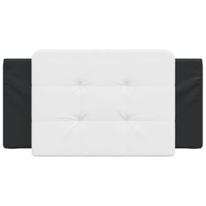 COUSSIN KIT Coussin de tête de lit noir et blanc 100 cm similicuir - SALALIS - MPW15838
