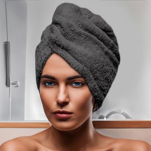 SERVIETTES DE BAIN Serviette de bain pour la tête en coton 24x62 cm LAGUNE gris, par Soleil d'Ocre