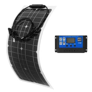 KIT PHOTOVOLTAIQUE Panneau solaire monocristallin flexible de 25 watts 12 volts pour camping-cars et plus (1 ×60A-Controller)107