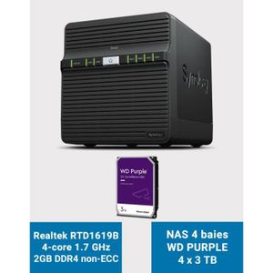 SERVEUR STOCKAGE - NAS  Synology DS423 2GB Serveur NAS WD PURPLE 12To (4x3To)