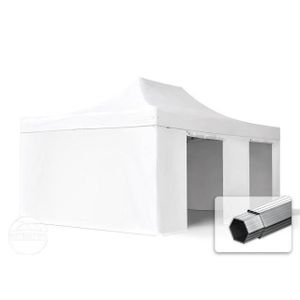 TONNELLE - BARNUM Tente pliante autoportante TOOLPORT 4x6m en alu et PVC anti-feu blanc