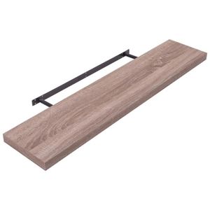 WOLTU Étagère murale cube en MDF, Étagère pour livres-CD-DVD,100x22.9x3.8cm,Chêne clair