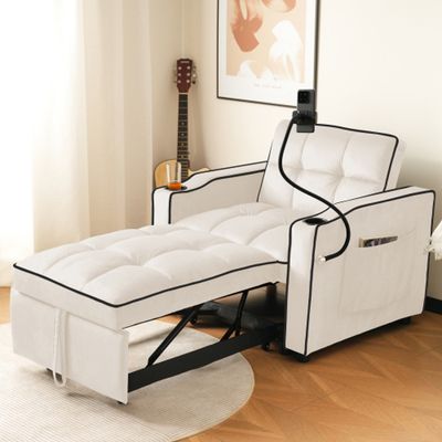 Fauteuil inclinable avec repose-pieds marron OLAND