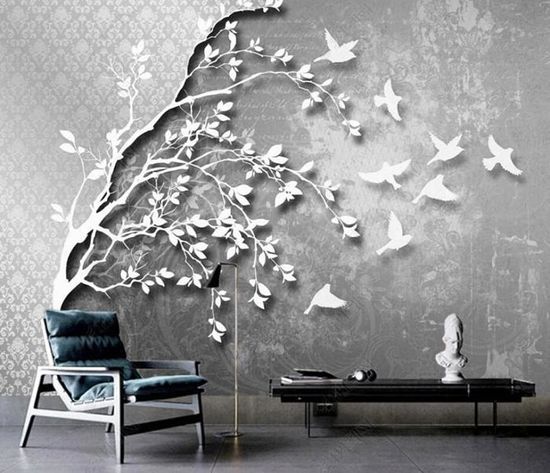 Tapisserie Murale Oiseaux Volants Charlotte Home - 45x25 Pouces, Coton, USA