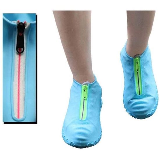 Couvre-Chaussures Silicone Antidérapants Imperméables Réutilisables - Protection Pluie Homme Femme (M 37-38 / L 39-40)