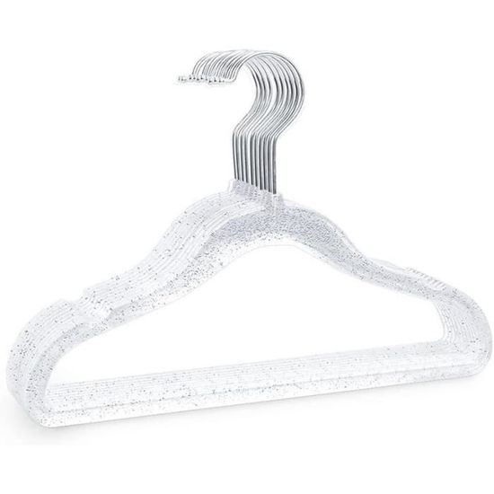 Cintre en plastique transparent à paillettes, support de vêtements T1 pour  séchage de perles, rangement pour
