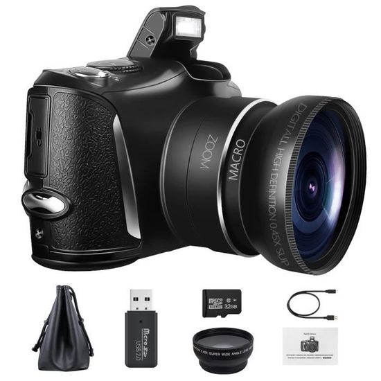 Appareil Photo numérique 4K Caméra vidéo Caméscope 48MP Vlogging Caméra 16X Zoom numérique Écran 3.0" Appareil Photo Compact