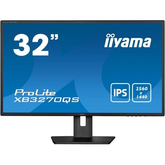 Ecran PC - IIYAMA XB3270QS-B5 - 32" WQHD - Dalle IPS - 4 ms - 60Hz - HDMI  / DisplayPort / DVI
