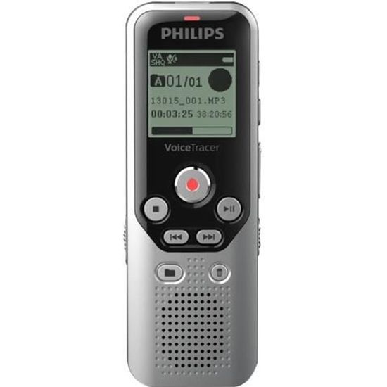 Philips Voice Tracer DVT1250 Enregistreur vocal 8 Go noir, Argent foncé