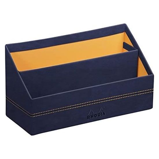Porte-revues Rhodia En Simili Cuir - Design élégant Pour Bureau - Range Magazines Et Documents - 10x25x31 Cm