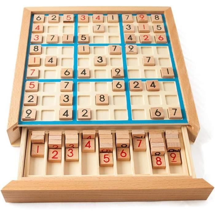 Jeu Sudoku En Bois Pour Enfants - Puzzle Éducatif 3 Ans Et + - Développe Logique Et Concentration - Plateau Avec Tiroir