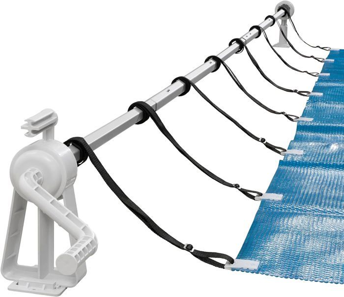 AREBOS Système d'enroulement pour bâches solaires et bâches de piscine longueur de 1,05- 6,15m matériau résistant aux 