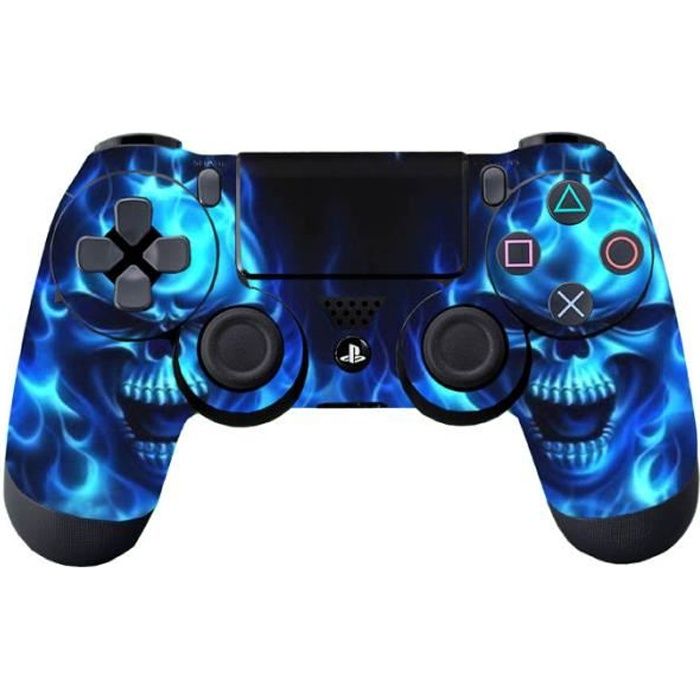 Customized Film Flamme Bleue Autocollant Peau Pour ps4 PlayStation 4 Contrôleur