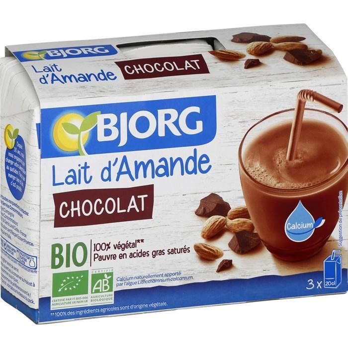 LOT DE 2 - BJORG Lait d'Amande et au Chocolat Bio 3 X 20 cl