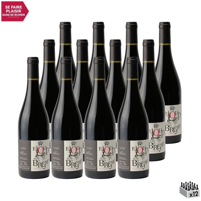 Pays d'Hérault Loup dans la Bergerie Rouge 2020 - Lot de 12x75cl - Domaine de l'Hortus - Vin IGP Rouge du Languedoc - Roussillon