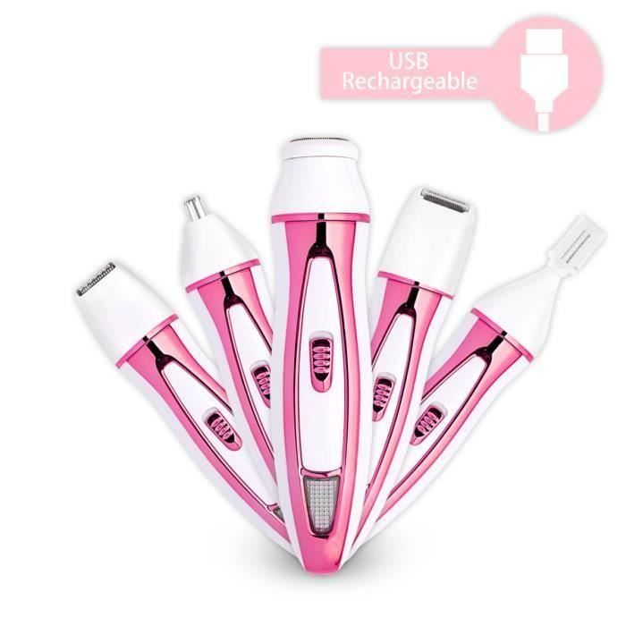 5EN1 Coffret d'épilation électrique rasoir Tondeuse a femmes- nez Tondeuse - Tondeuse sourcil An17455