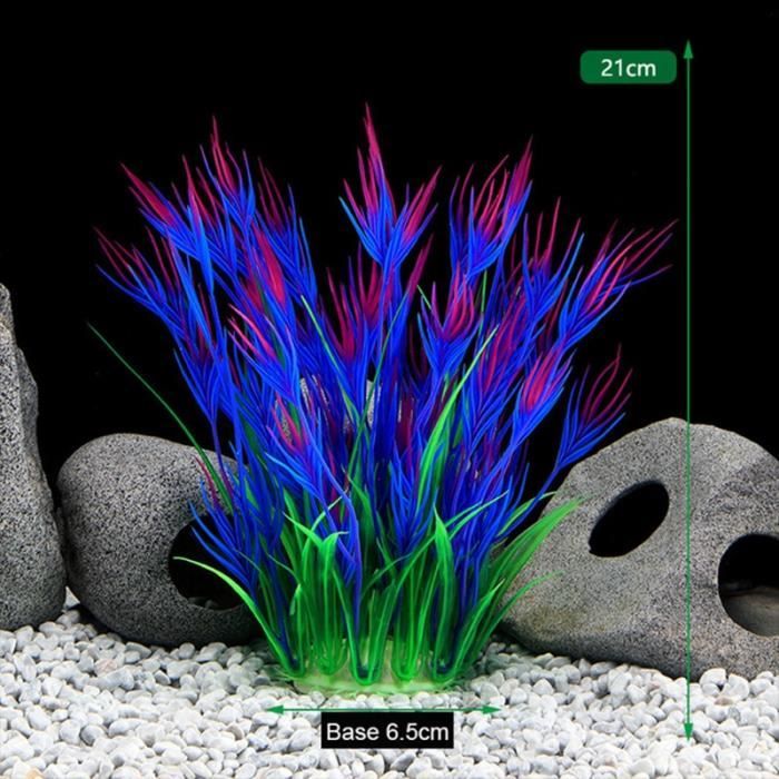 Décoration - aquarium,Plantes décoratives artificielles pour Aquarium, 16 Styles en option, ornement pour - Type 230-Purple-S