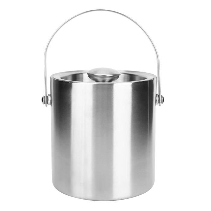 Tonneau à glace, seau à vin, seau à glace portatif à forte étanchéité à l'air 2L Double couche pour le vin Champagne baril