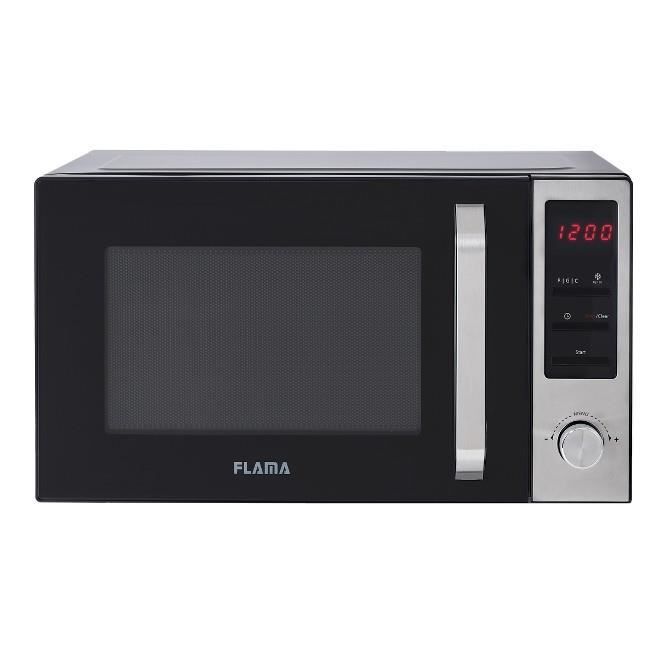 Micro-ondes Flama noir 1848FL, 800W, capacité de 23L, 8 programmes automatiques,fonction gril avec puissance de 1000W