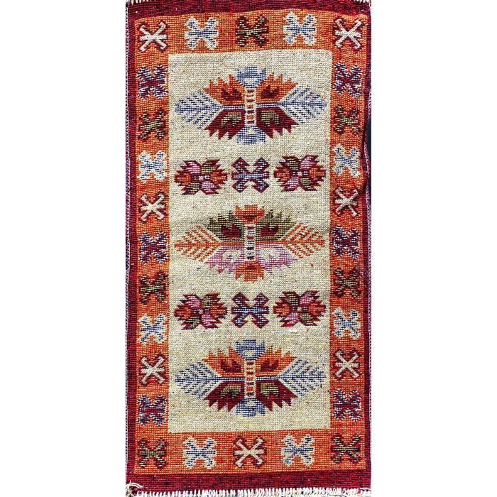 HOME DECO - Tapis Kilim Double Face - 140 x 200 cm - ROUGE