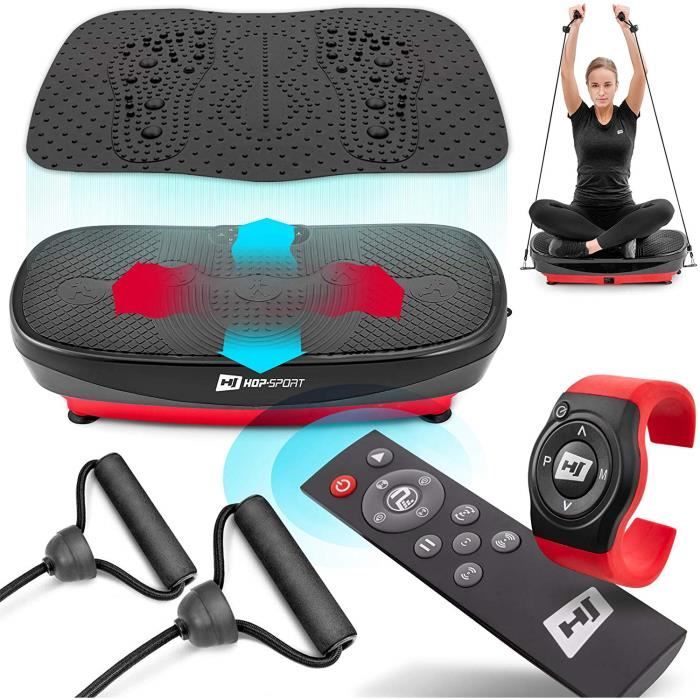 Hop-Sport Plateforme Vibrante Fitness HS-080VS Nexus PRO avec Tapis de Massage, Télécommande, Montre
