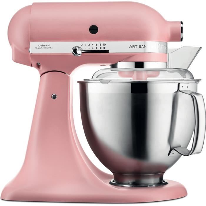 robot multifonction à tête inclinable de 4,8L 300W rose poudré argent