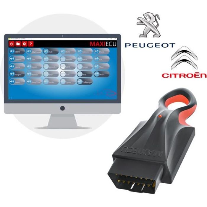 Valise Diagnostic Auto Pro MaxiECU - Compatible Peugeot et Citroën - OBD2 - Diagnostique Professionnel