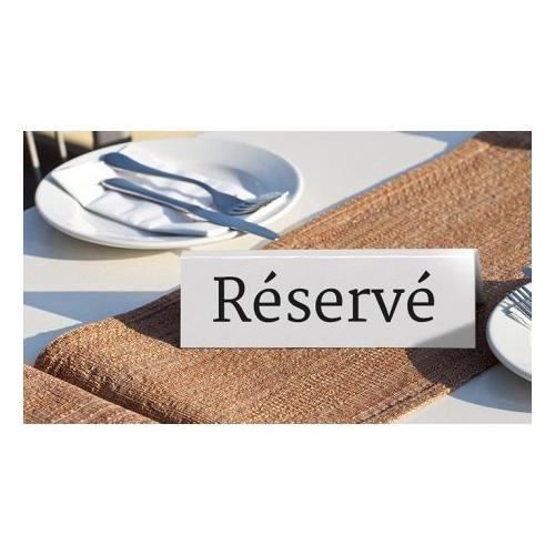 Securit Tableau noir de Table en plastique réservation française, lot de 5 pieds Blanc - TN-RES-FR-WT
