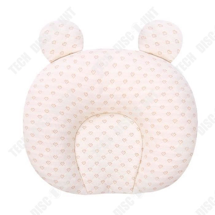 TD® Oreiller bébé anti-biais tête latex oreiller couche d'air coton bébé oreiller stéréotypé oreiller nouveau-né amovible et lavable