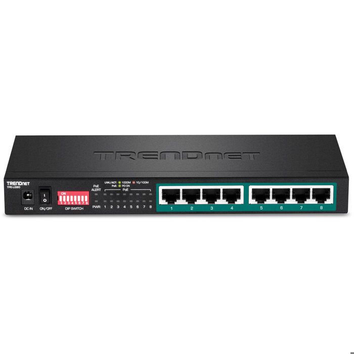 TRENDnet TPE LG80 Commutateur non géré 8 x 10-100-1000 (PoE+) Ordinateur de bureau PoE+ (65 W)