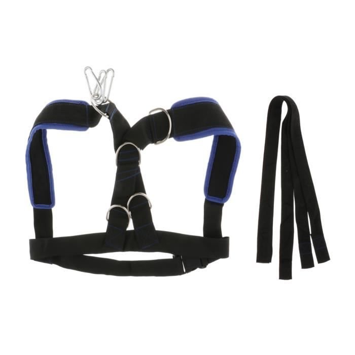 2Set Bande de Résistance Fitness Musculation Elastique, Harnais d'Epaule de Traîneau, Fitness Traction Equipement pour Améliorer