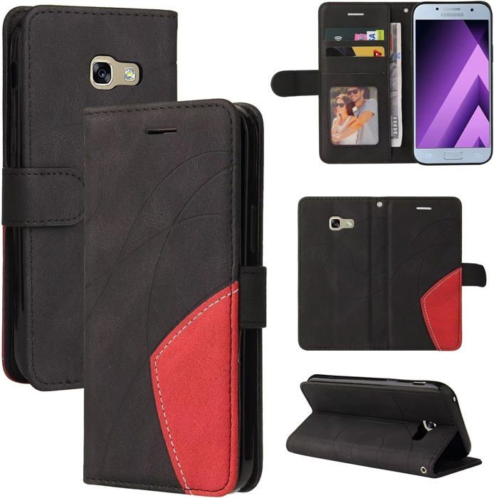 tui Cuir PU pour Samsung Galaxy A5 2017 - Noir : pochette portefeuille ...