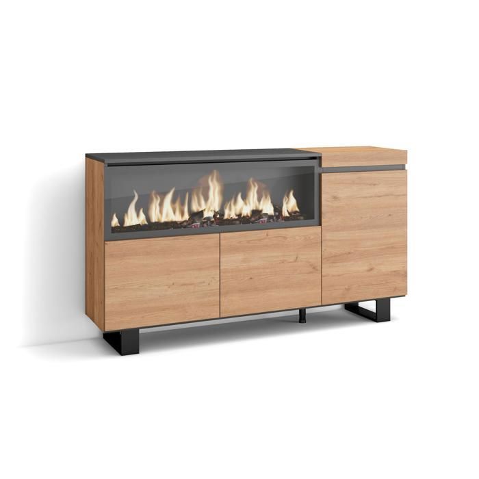 Buffet Bahut Enfilade Meuble de Séjour 158x35x87cm 1feu électrique XXL Beige RF3292 Buffet Bahut Enfilade Meuble de Séjour 158x35x87cm 1feu électrique XXL Beige RF3292