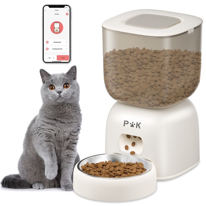 Comparer les prix de Distributeur Automatique de Nourriture - Beige - 3L - Contrôle via App - Double Alimentation - Pour Chats