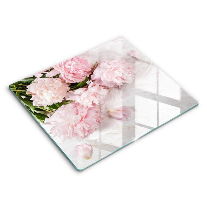 Planche De Cuisine En Verre Trempé Tulup 80x52 Cm - Thème Fleurs De Printemps - Multicolore