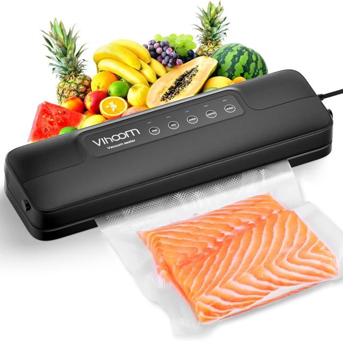 Machine Sous Vide Alimentaire 65KPA 5-en-1 Sec Humide Coupeur Intégré